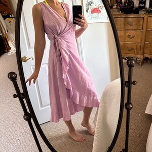 For Cynthia Linen Blend Wrap Dress women’s size Small like new
